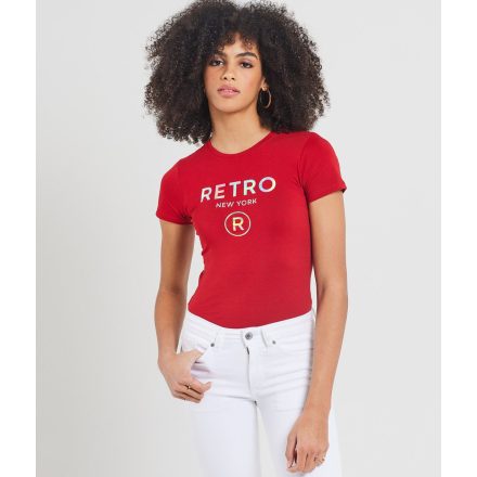 RETRO JEANS 21w081-r18c060 Muriel póló (piros)