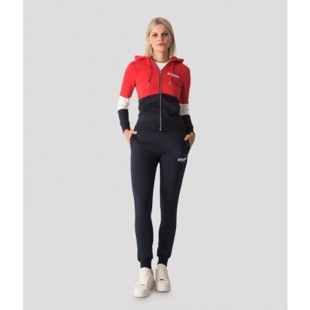 RETRO JEANS Knoxville cipzáros pulóver (piros-kék-fehér)