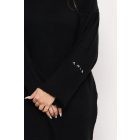 AMNESIA 2527-1001 Kötött garbós tunika (fekete)