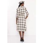 AMNESIA 2527-4013 Trisz ruha (ekrü/fekete kockás)