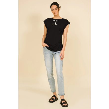 AMNESIA 2517-2180 Barbara top (fekete)