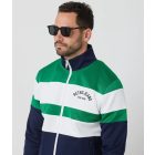 RETRO JEANS 11y037-t16b247 Jerez zipup cipzáras melegítőfelső (zöld/kék/fehér)