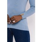 AMNESIA 2523-1003 Bodza pulóver (világoskék)