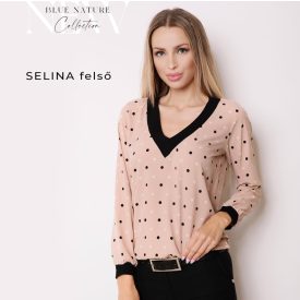 BLUE NATURE Selina mintás felső (bézs-fekete-mintás)