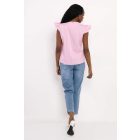 AMNESIA 2617-2084 Gombi blúz (rózsaszín csíkos)