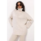AMNESIA 2527-1001 Kötött garbós tunika (bézs)