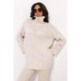 AMNESIA 2527-1001 Kötött garbós tunika (bézs)