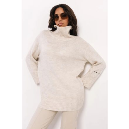 AMNESIA 2527-1001 Kötött garbós tunika (bézs)
