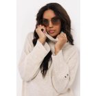 AMNESIA 2527-1001 Kötött garbós tunika (bézs)