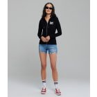 RETRO JEANS Dixie Zip cipzáras pulóver (fekete)