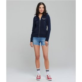 RETRO JEANS Amfora cipzáras kapucnis pulóver (sötétkék)