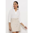 AMNESIA 2617-2008 Kolan blúz (fehér)