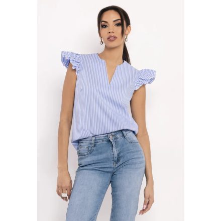 AMNESIA 2617-2084 Gombi blúz (kék-fehér csíkos)