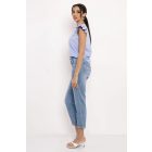 AMNESIA 2617-2084 Gombi blúz (kék-fehér csíkos)