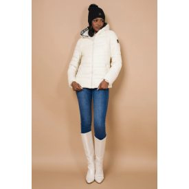 AMNESIA 2428-3001 Lia 1655 Rövid kapucnis kabát (ekrü)