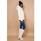 AMNESIA 2428-3001 Lia 1655 Rövid kapucnis kabát (ekrü)