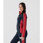RETRO JEANS Helene cipzáros pulóver (sötétkék-piros)
