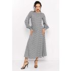 AMNESIA 2527-4002 Meloni ruha (fekete/ekrü A mintás)