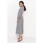 AMNESIA 2527-4002 Meloni ruha (fekete/ekrü A mintás)